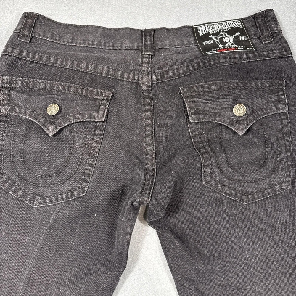 jEANS sTRAIGHT True Religion jOHNNEY sUPER t  mens 40x30 relaxed black